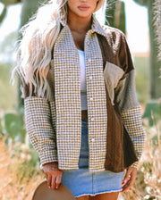 Brown & White Plaid Shacket