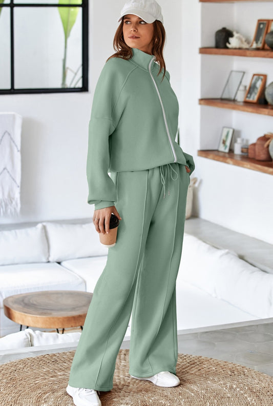 Light Green Two-Piece Set - Coordinated Fall Outfit
