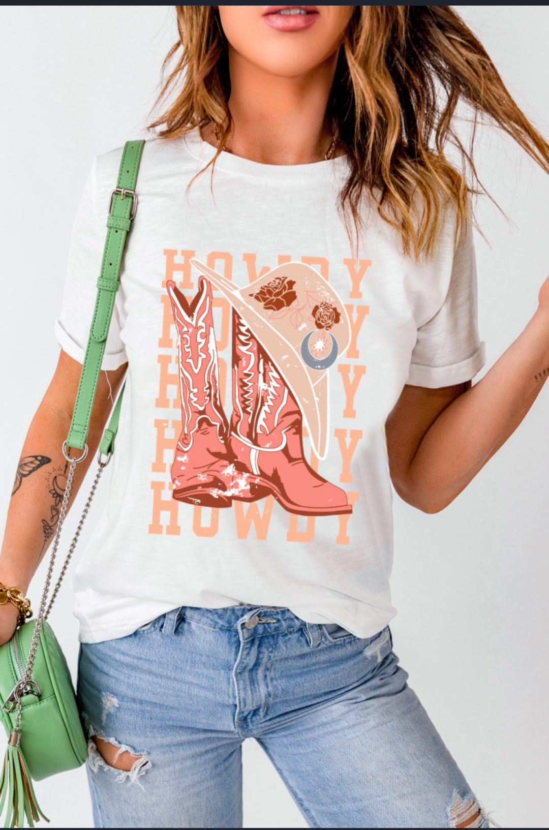 Howdy cowboy boots graphic