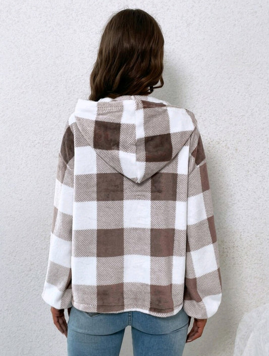 Brown & White Checkered Pullover